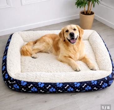 Cama Pet Extra Grande 70x70cm Impermeável Lavável Sherpa Confortável Resistente Com Zíper