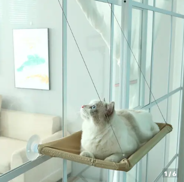Cama Suspensa de Janela para Gato Pet Caminha Rede com Ventosa até 20kg Grande