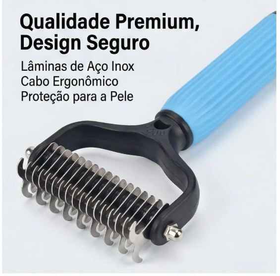 Desembaraçador de Pêlos Longos para Cachorro/Gato - Escova Pet - Pente Simples e Duplo