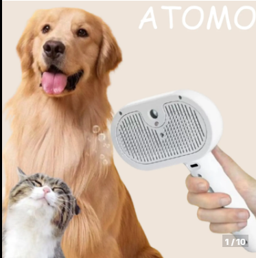 ATOMO Escova A Vapor Para Gatos Cães 3 Em 1 Elétricas De Pelos Pentes De Massagem