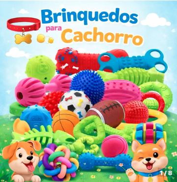 Kit 7 Mordedor Brinquedos Pet Para Cachorro Resistente Saudável Anti Estresse Borracha