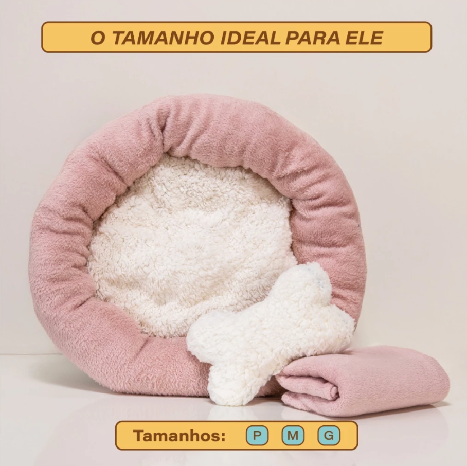 Kit Cama para Cachorro e Gato Nuvem 3 Peças - Caminha Redonda Pet