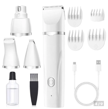 Conjunto de Tosa para Cães: Máquina de Cortar Pelos, Lixadeira de Unhas e Kit Recarregável USB