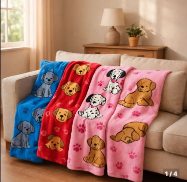Manta Pet Cobertor Estampado Cachorro e Gato 0,90x1,10 Macio Confortável