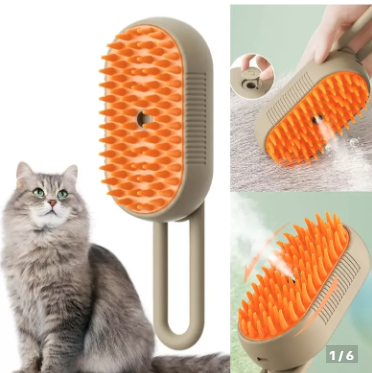 Pente Removedor de Pelos Spritz para Gatos e Cães 3 em 1 Escova de Higiene